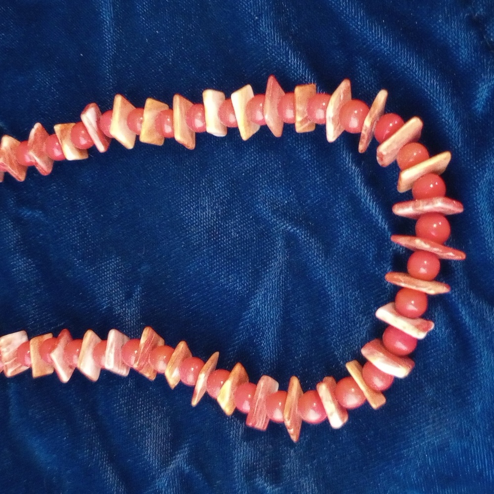Native American Sterling Silver Orange Coral & Spiny Oyster Shell Necklace 20" - Picture 12 of 13